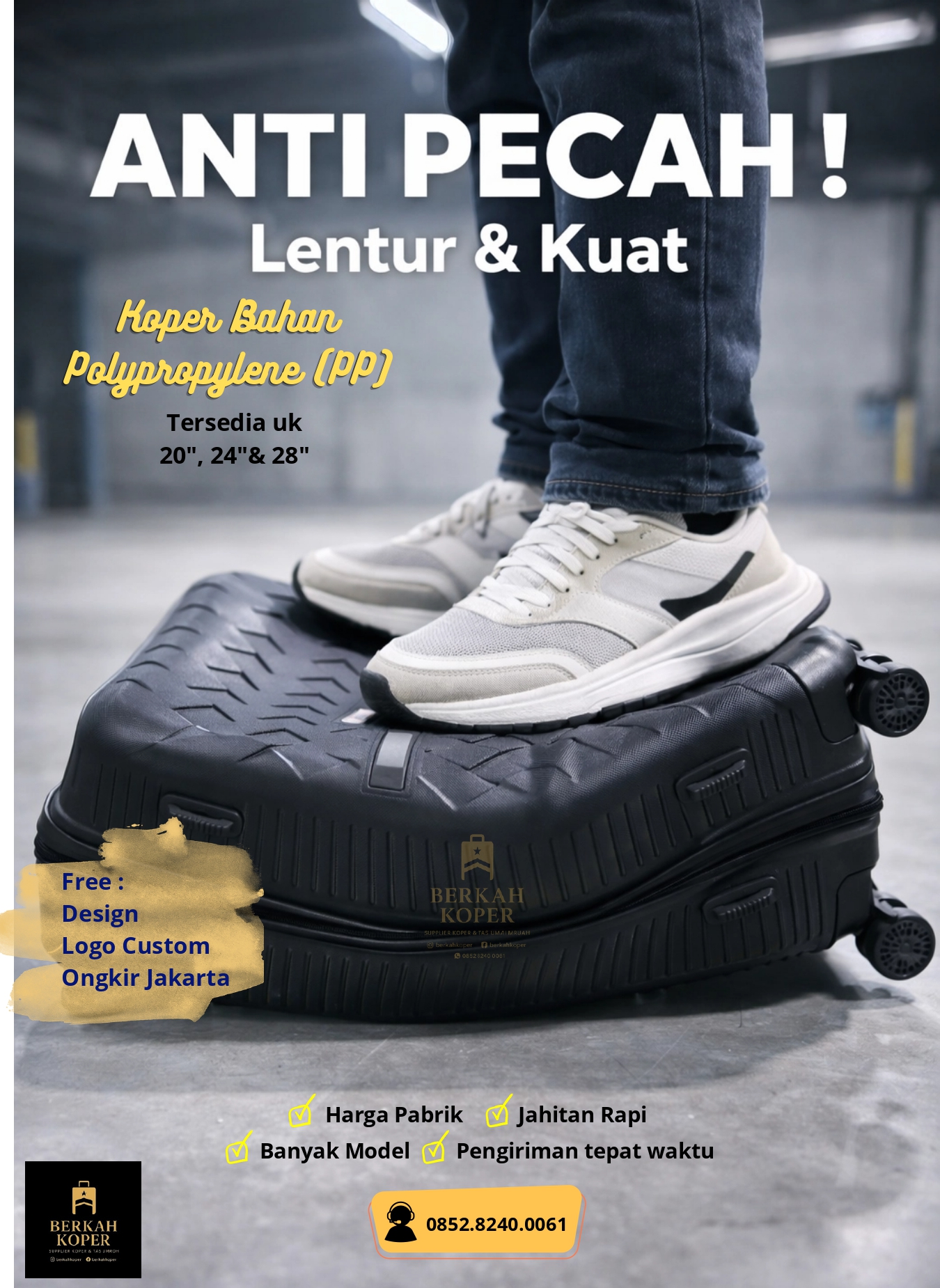Koper PP Polypropylene anti pecah — lentur dan kuat