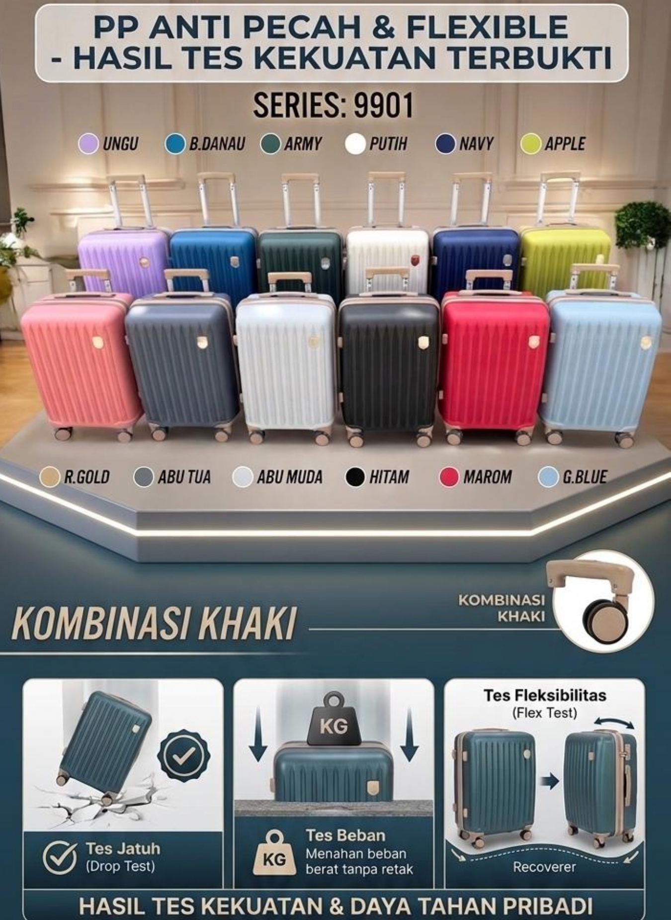 Koper Polycarbonate Premium — pilihan warna lain
